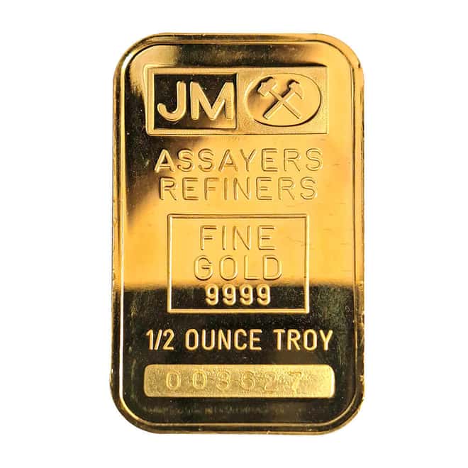 1979 1/2 oz Johnson Matthey JM Trojan Horse Gold Bar .9999 Fine