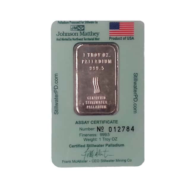 1 oz Johnson Matthey Lewis & Clark 999.5 Fine Palladium Proof Bar 