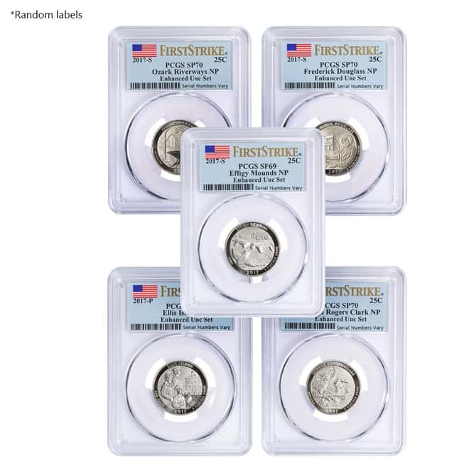 2017-S US Mint 225th Anniversary Enhanced Uncirculated 10-Coin Set PCGS SP 69/70 First Strike (Mixed Labels)