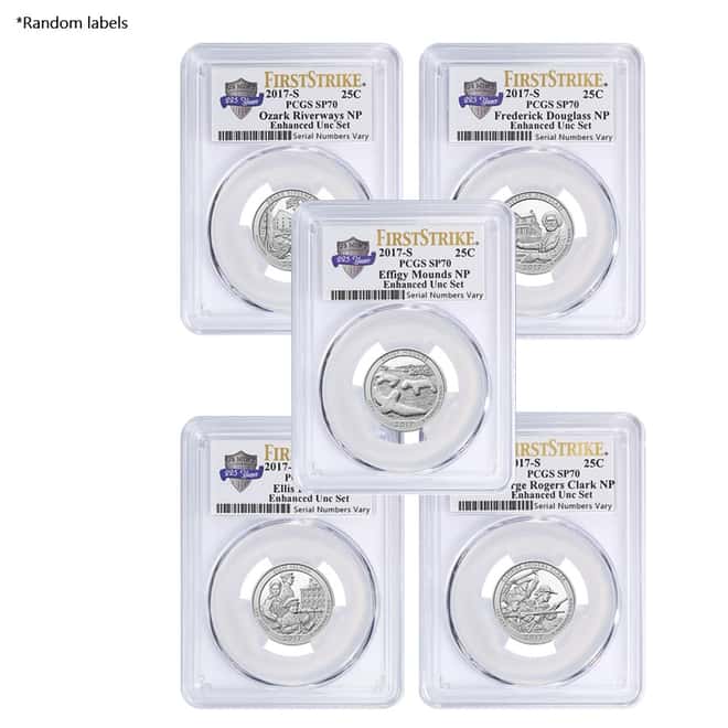 2017-S US Mint 225th Anniversary Enhanced Uncirculated 10-Coin Set PCGS SP 70 First Strike (Mixed Labels)