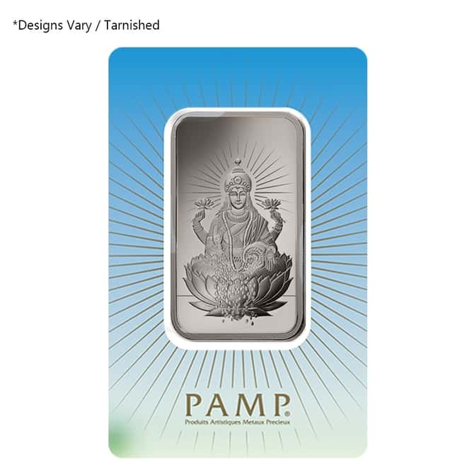 1 oz PAMP Suisse Random Design Silver Bar .999 Fine (In Assay, Tarnished)