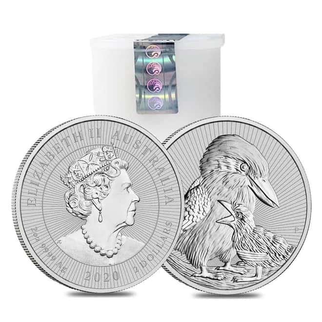 2020 2 oz Silver Australian Piedfort Kookaburra Perth Mint .9999 Fine BU Next Generation Series
