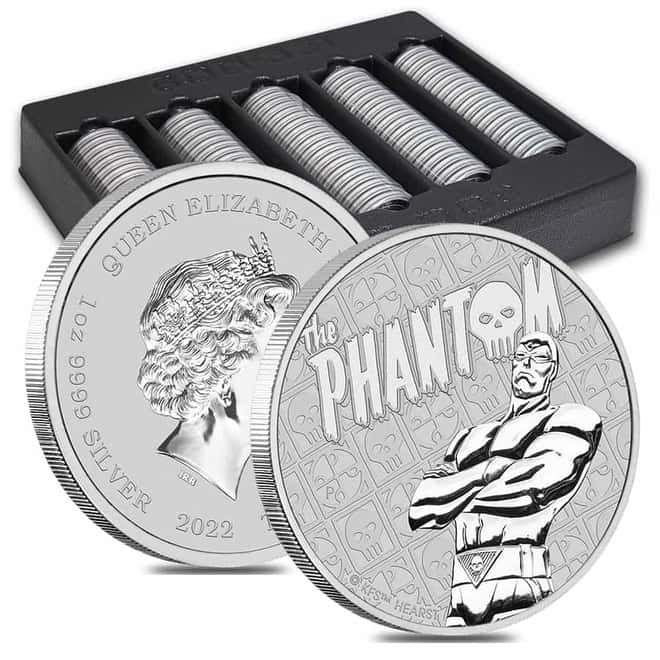 2022 1 oz Tuvalu The Phantom Silver Coin .9999 Fine BU In Cap
