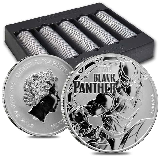 2018 1 oz Tuvalu Black Panther Marvel Series Silver Coin .9999 Fine Silver BU In Cap