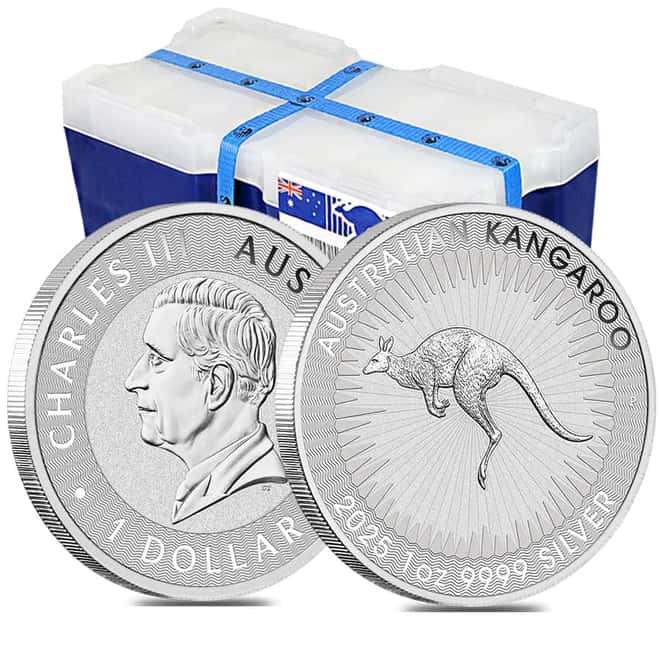 Monster Box of 250 - 2025 1 oz Australian Silver Kangaroo Perth Mint BU