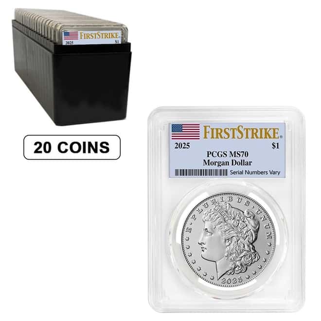 Lot of 20 - 2025 Morgan Silver Dollar PCGS MS 70 FS