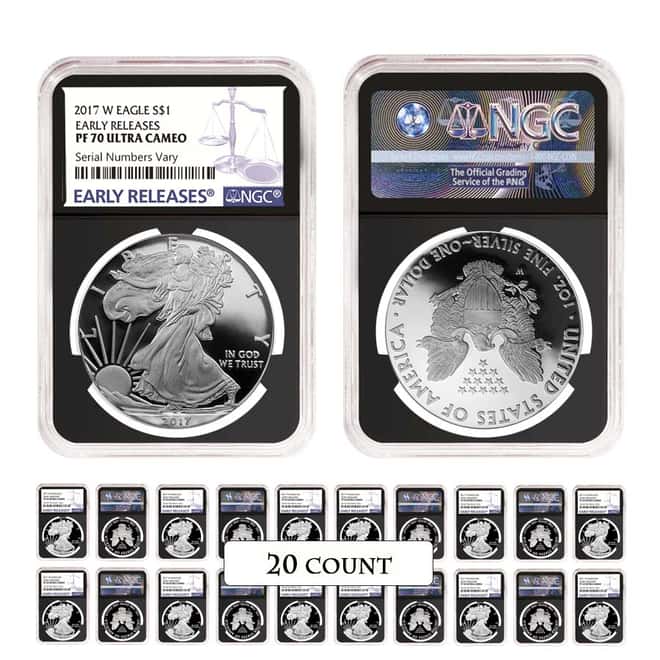 2017-W 1 oz Proof Silver American Eagle NGC PF 70 UCAM Early Releases (Retro)