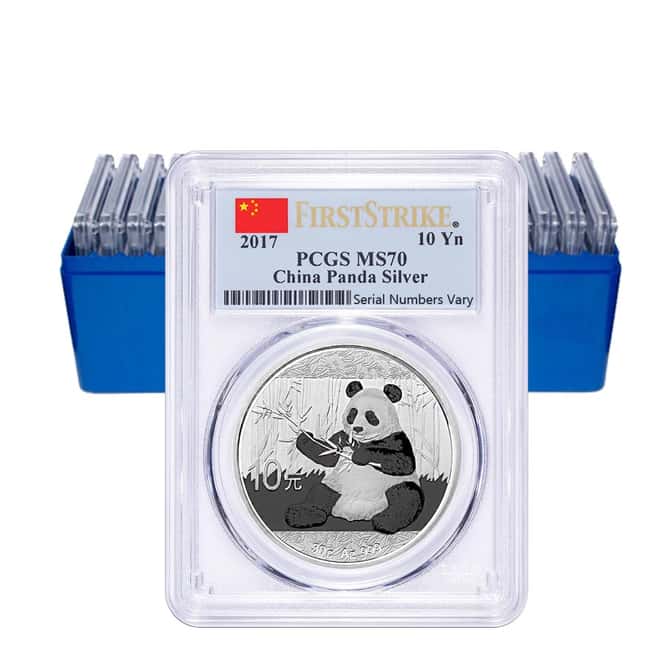 2017 30 gram Chinese Silver Panda 10 Yuan PCGS MS 70 First Strike