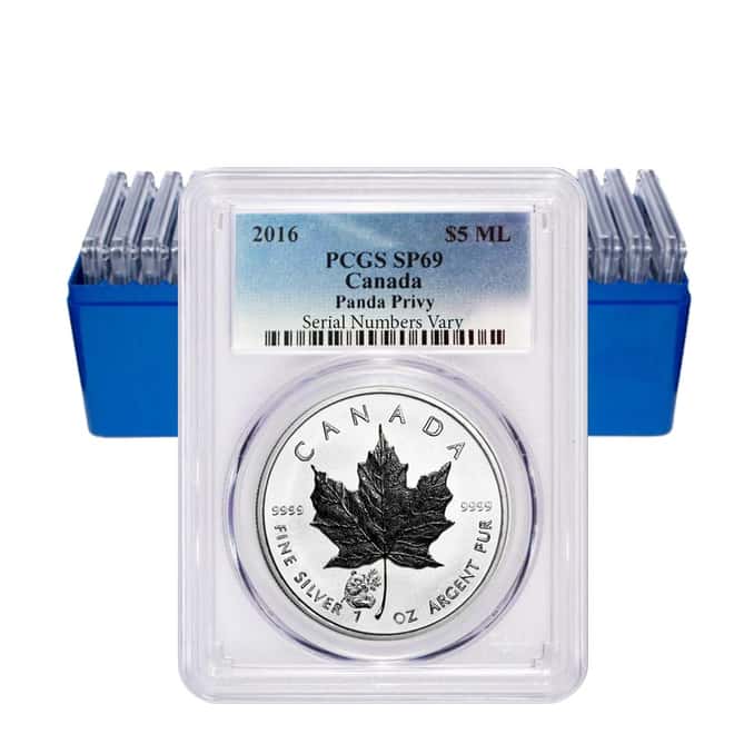 2016 1 oz Silver Canadian Maple Leaf Panda Privy Reverse Proof PCGS SP 69