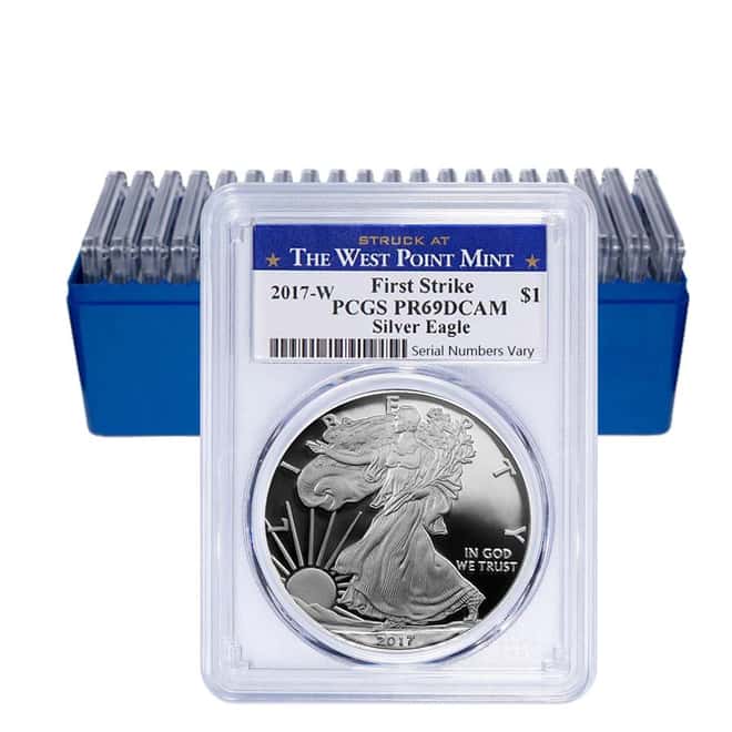 2017-W 1 oz Proof Silver American Eagle PCGS PF 69 DCAM First Strike (WP Label)