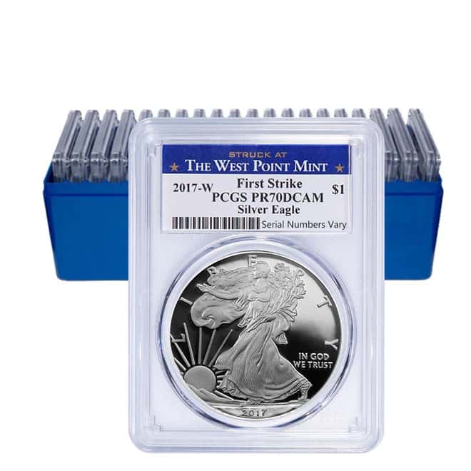 2017-W 1 oz Proof Silver American Eagle PCGS PF 70 DCAM First Strike (WP Label)