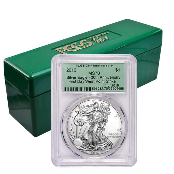 2016 1 oz Silver American Eagle $1 Coin PCGS MS 70 OGH FDOI First Day WP Strike 1 of 2016
