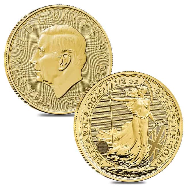 2026 Great Britain 1/2 oz Gold Britannia Coin BU