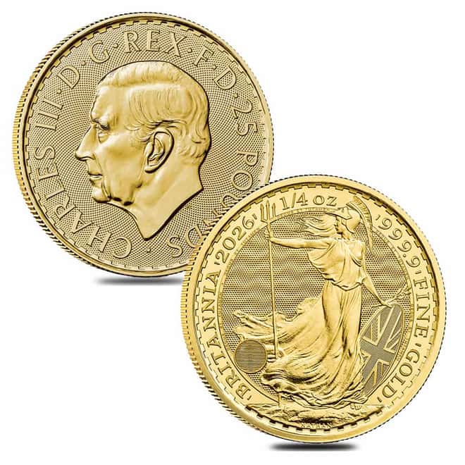 2026 Great Britain 1/4 oz Gold Britannia Coin BU