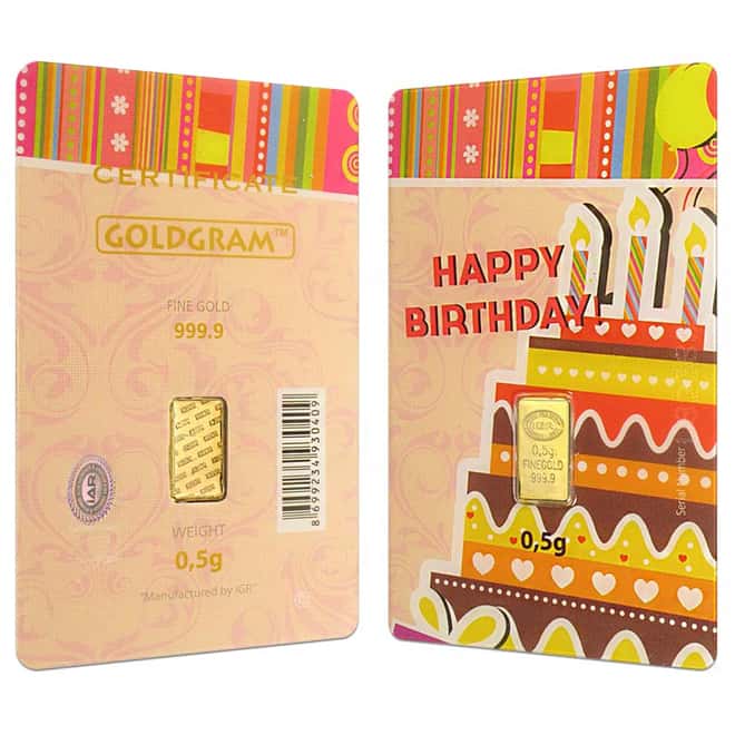 1/2 gram Istanbul Gold Refinery (IGR) Bar .9999 Fine (Birthday Assay)