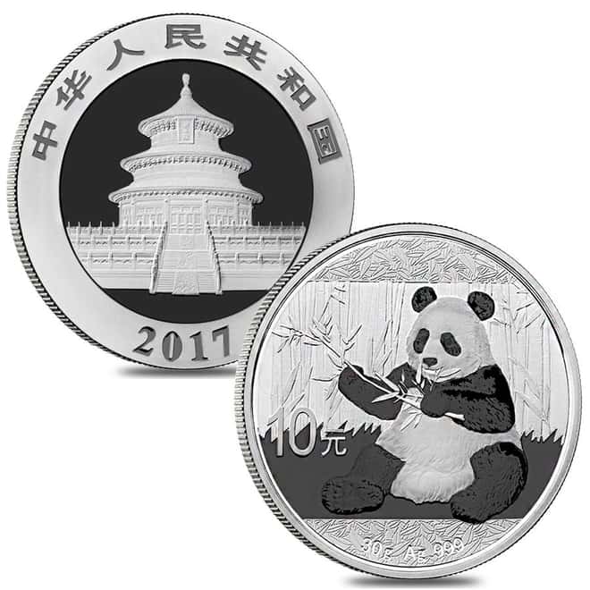 2017 30 Gram Chinese Silver Panda 10 Yuan .999 Fine BU