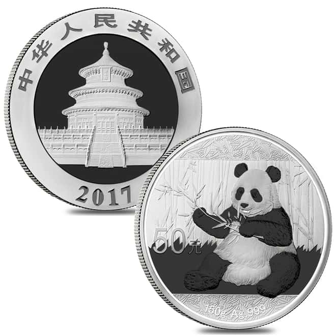 2017 150 gram Chinese Silver Panda 50 Yuan .999 Fine Proof (w/Box & COA)