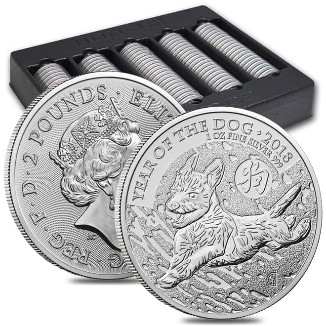 2018 Great Britain 1 oz Silver Year of the Dog Coin .999 Fine BU