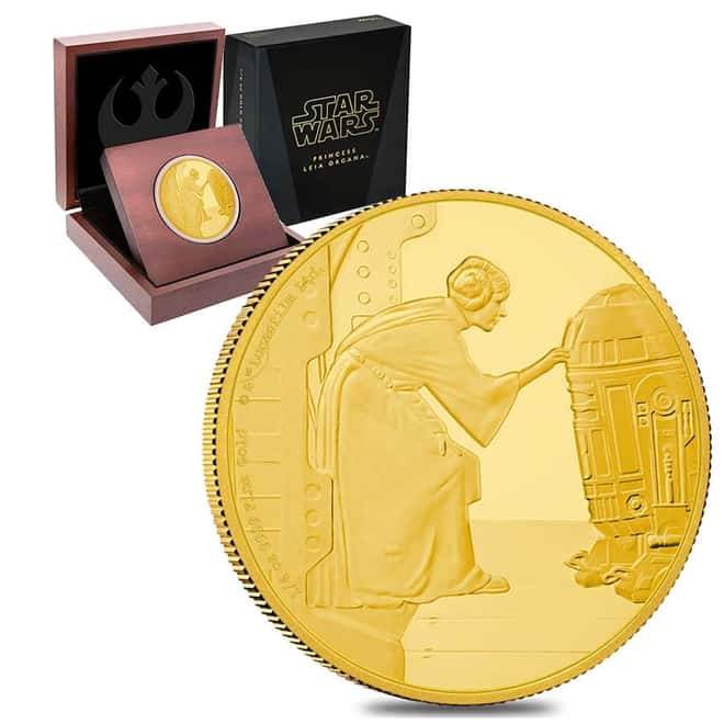 2016 1/4 oz Niue $25 Star Wars Princess Leia Proof Gold Coin (w/Box & COA)