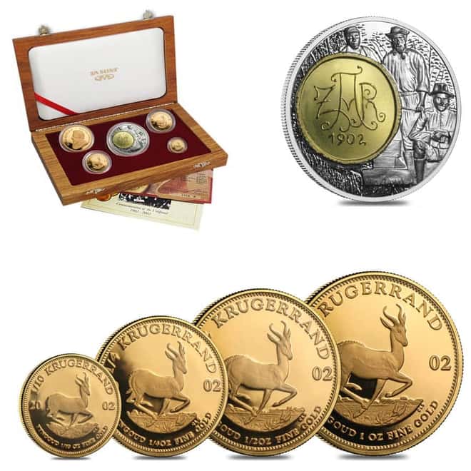 2002 South African Krugerrand Veldpond Centenary Commem 5-Coin Proof Set (w/Box & COA)