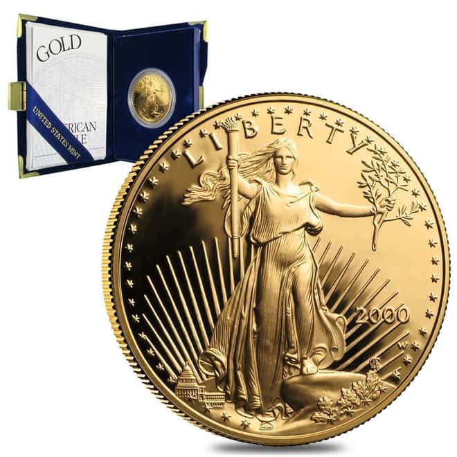 2000-W 1 oz $50 Proof Gold American Eagle (w/Box & COA)