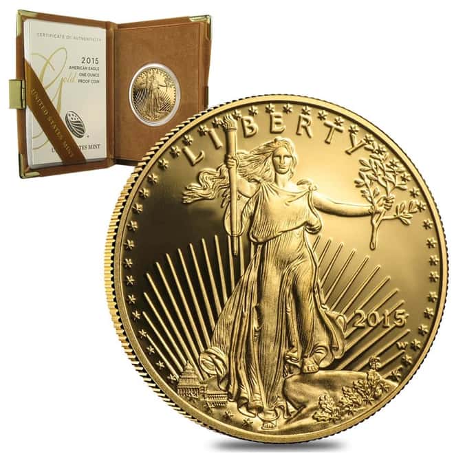 2015 W 1 oz $50 Proof Gold American Eagle (w/Box & COA)