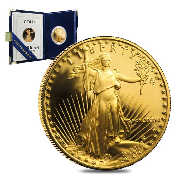 1987-P 1/2 oz $25 Proof Gold American Eagle (w/Box & COA)
