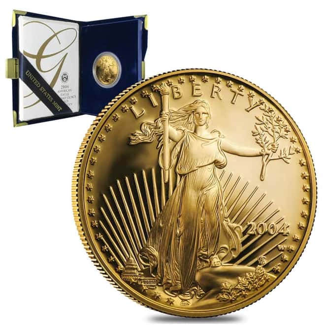 2004-W 1/2 oz $25 Proof Gold American Eagle (w/Box & COA)
