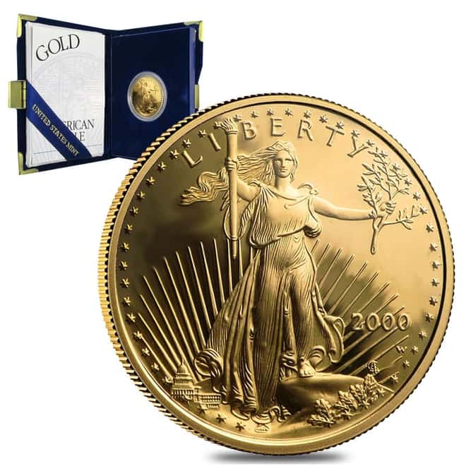 2000-W 1/4 oz $10 Proof Gold American Eagle (w/Box & COA) 