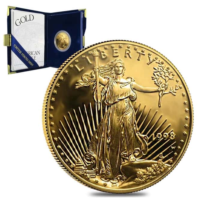 1998-W 1/4 oz $10 Proof Gold American Eagle (w/Box & COA)
