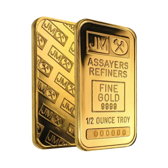 1/2 oz Johnson Matthey Gold Bar .9999 Fine (Sealed)