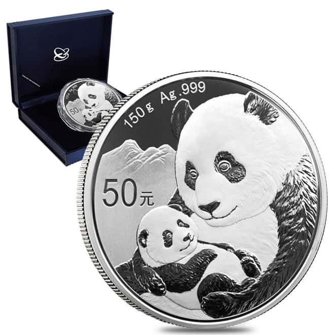2019 150 gram Chinese Silver Panda 50 Yuan .999 Fine Proof (w/Box & COA)
