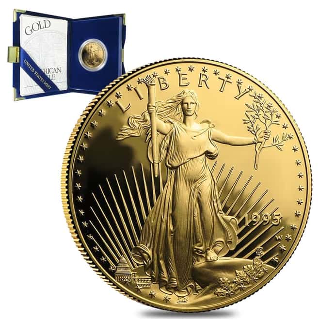 1995 W 1 oz $50 Proof Gold American Eagle (w/Box & COA)