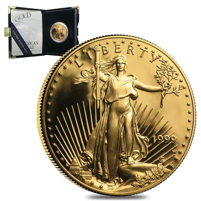 1999 W 1 oz $50 Proof Gold American Eagle (w/Box & COA)