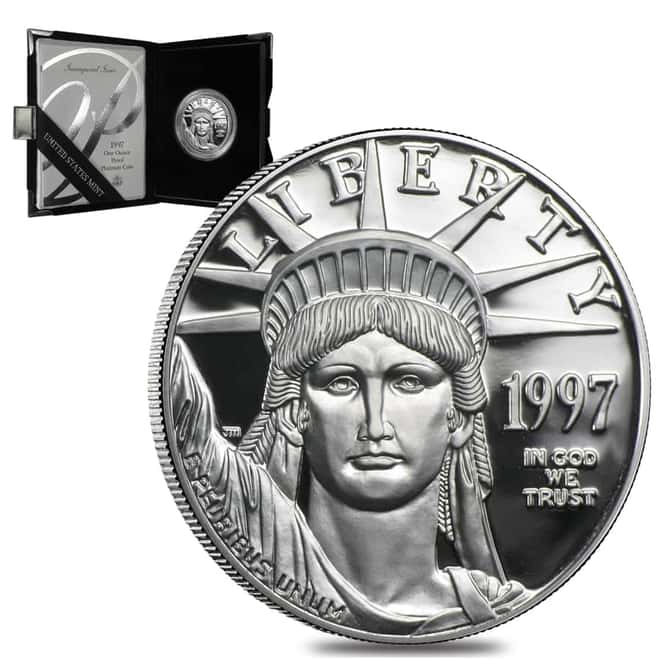 1997 W 1 oz $100 Proof Platinum American Eagle Coin (w/Box & COA)