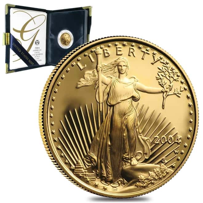 2004 W 1/4 oz $10 Proof Gold American Eagle (w/Box & COA)