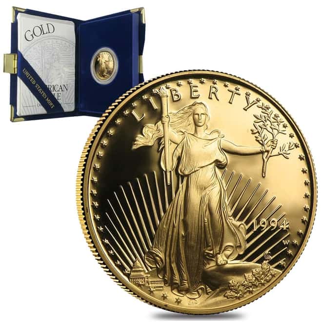 1994 W 1/2 oz $25 Proof Gold American Eagle (w/Box & COA)