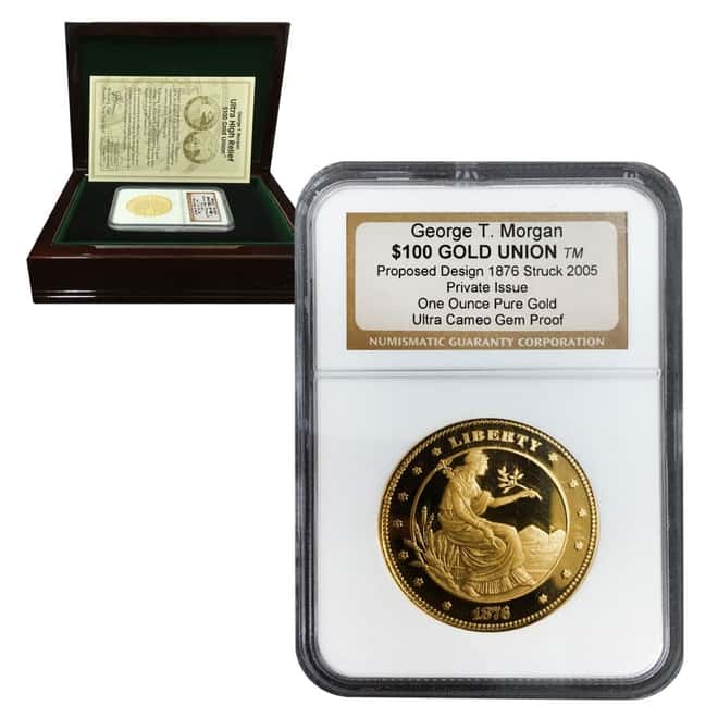 2005 1 oz Gold George T. Morgan $100 Union Private Issue NGC Gem Proof UCAM (w/Box & COA)
