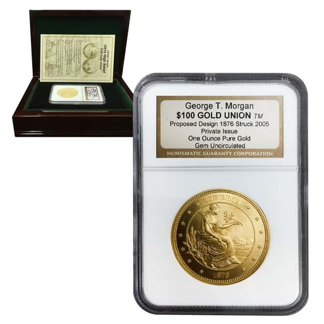 2005 1 oz Gold George T. Morgan $100 Union Private Issue NGC Gem Uncirculated (w/Box & COA)
