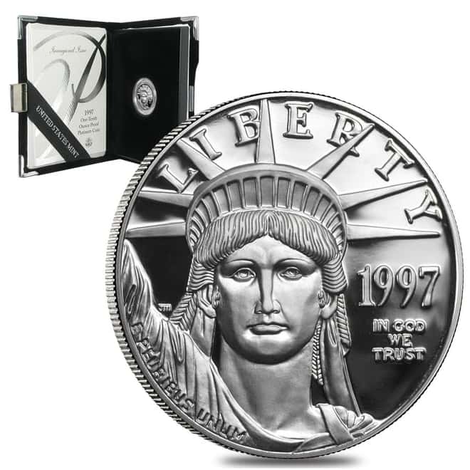 1997 W 1/10 oz $10 Proof Platinum American Eagle Coin (w/Box & COA)