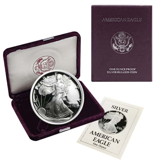 1993-P 1 oz Proof Silver American Eagle (w/Box & COA)