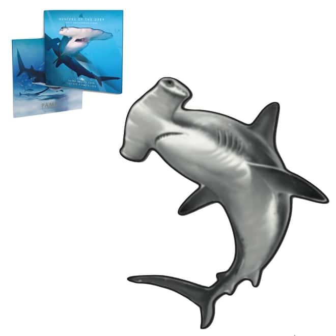 2020 1 oz Silver Great Hammerhead Shark Solomon Islands $2 Coin .9999 Fine (In Cap)