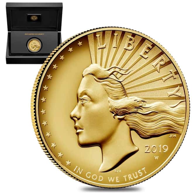 2019 W 1 oz $100 American Liberty High Relief Enhanced Uncirculated Gold Coin (w/Box & COA)