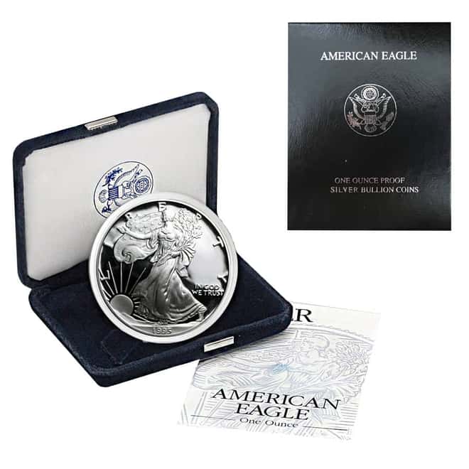1995-P 1 oz Proof Silver American Eagle (w/Box & COA)