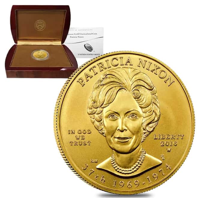 2016 W 1/2 oz $10 First Spouse - Patricia Nixon Gold Coin BU (w/Box & COA)