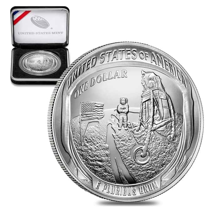 2019 P Apollo 11 50th Anniversary Uncirculated Silver Dollar Comm. (w/Box & COA)