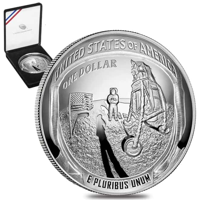 2019 P 5 oz Apollo 11 50th Anniversary Proof Silver Dollar Comm. (w/Box & COA)