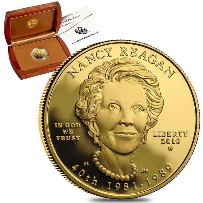 2016 W 1/2 oz $10 First Spouse - Nancy Reagan Gold Proof Coin (w/Box & COA)