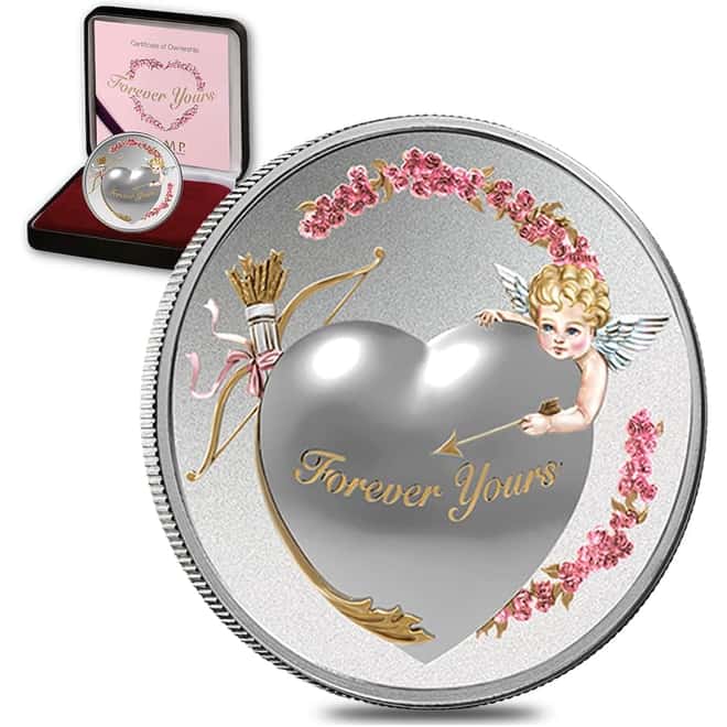 2016 1 oz Niue Silver $2 Forever Yours Proof-Like Coin (w/Box & COA)