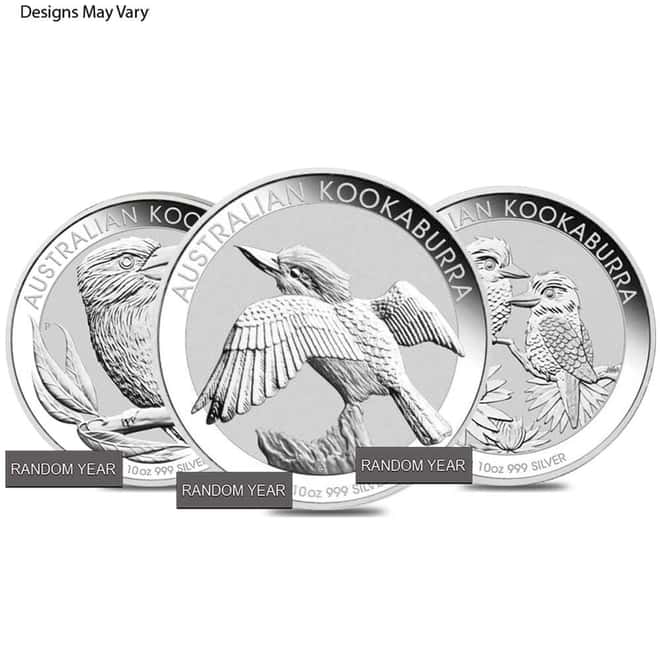 10 oz Silver Australian Kookaburra Perth Mint BU (Random Year)